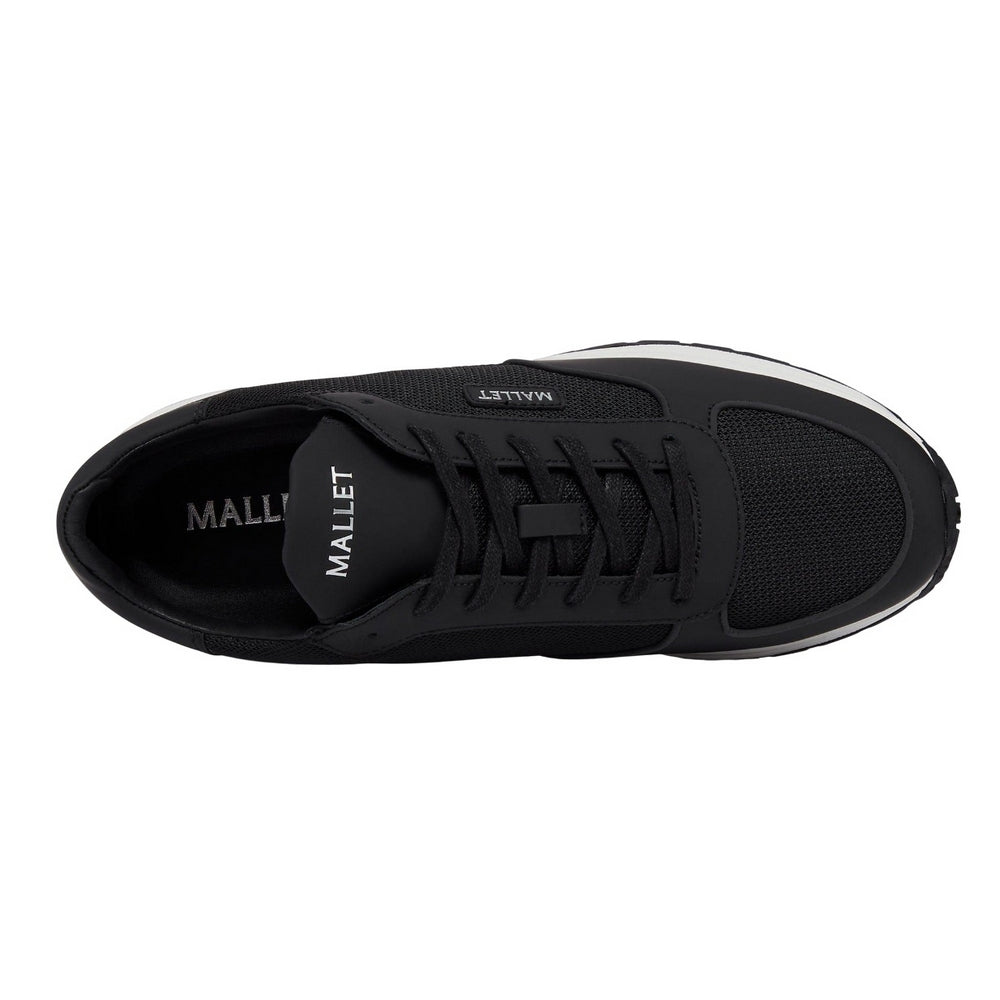 Black - Side - Mallet Mens Popham Lite Leather Trainers
