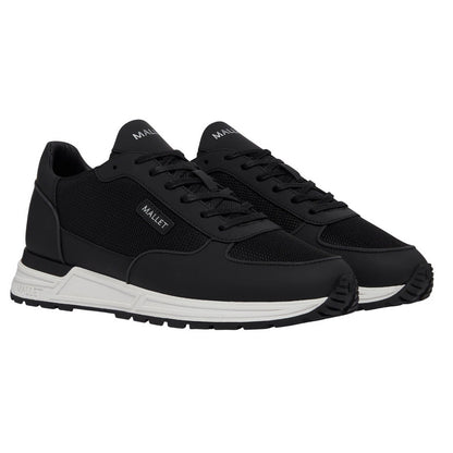 Black - Front - Mallet Mens Popham Lite Leather Trainers