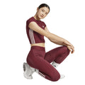 Red - Pack Shot - Adidas Womens-Ladies Hyperglam Ribbed Crop T-Shirt