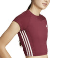 Red - Lifestyle - Adidas Womens-Ladies Hyperglam Ribbed Crop T-Shirt