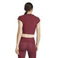 Red - Back - Adidas Womens-Ladies Hyperglam Ribbed Crop T-Shirt