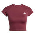 Red - Front - Adidas Womens-Ladies Hyperglam Ribbed Crop T-Shirt
