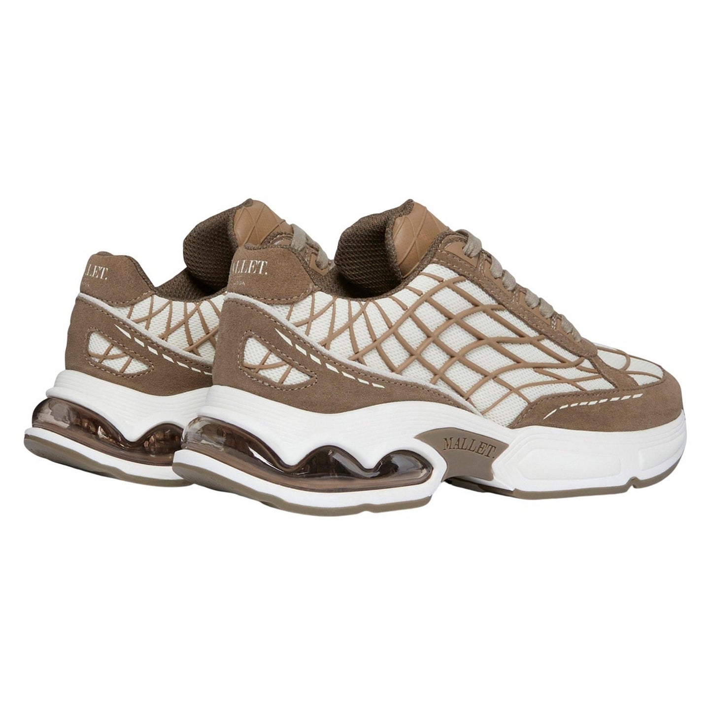 Brown - Back - Mallet Womens-Ladies Neptune Leather Trainers