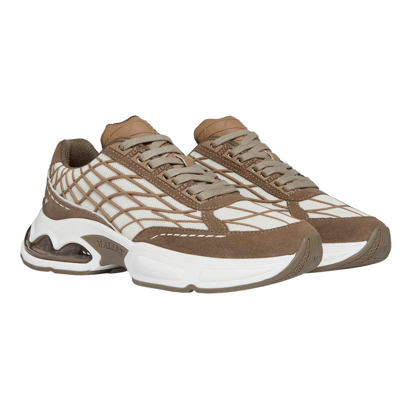 Brown - Front - Mallet Womens-Ladies Neptune Leather Trainers