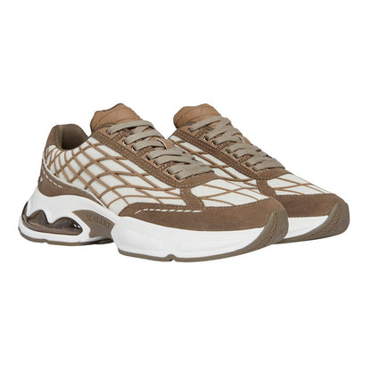 Brown - Front - Mallet Womens-Ladies Neptune Leather Trainers