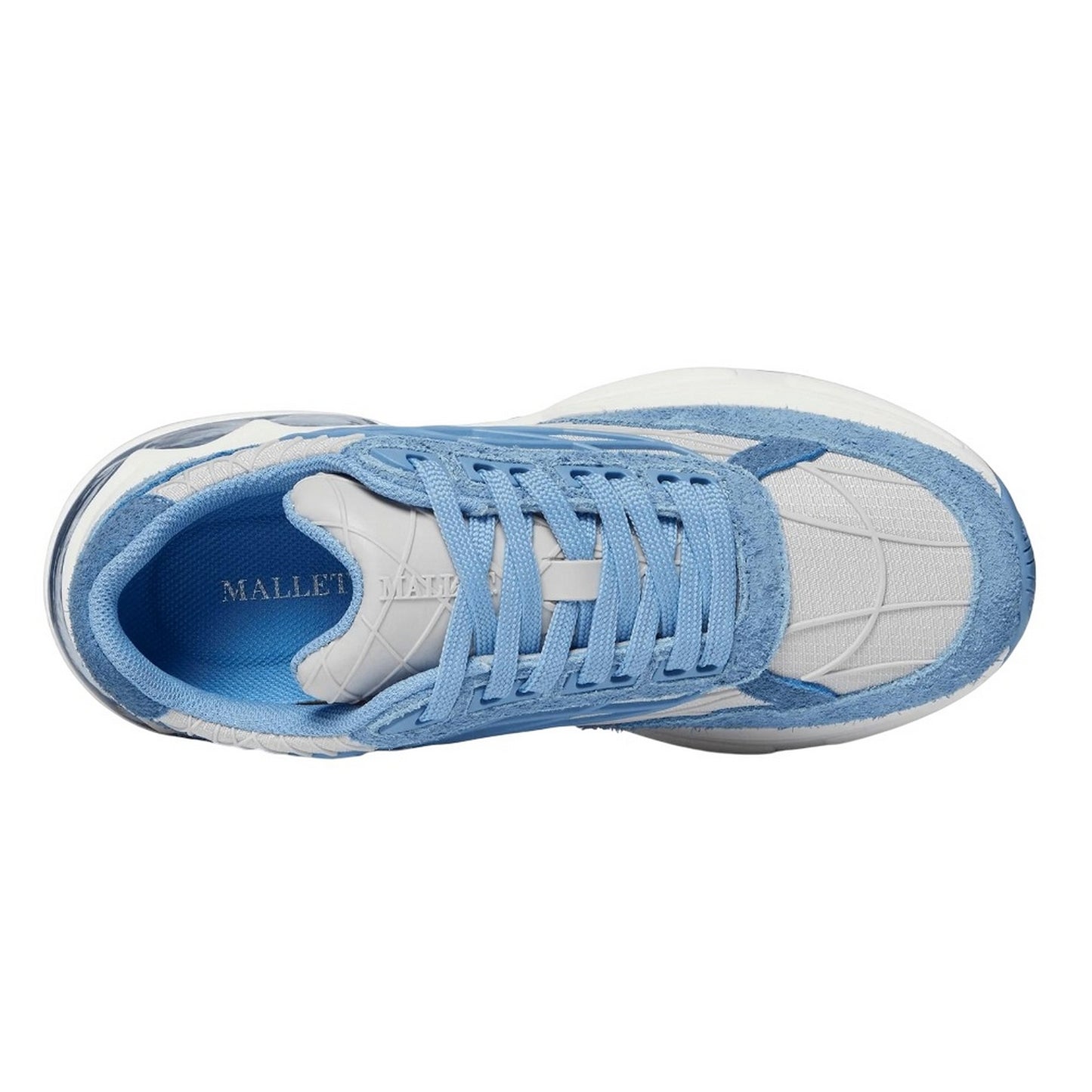 Blue - Side - Mallet Womens-Ladies Neptune Leather Trainers