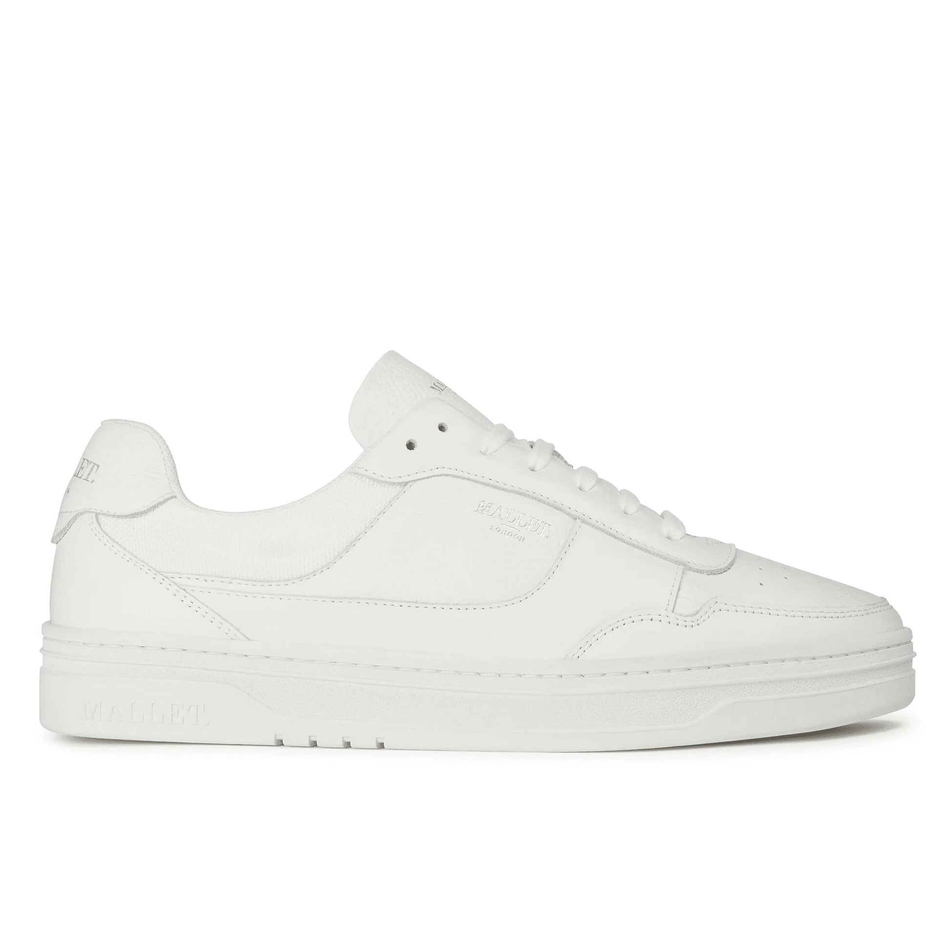 White - Front - Mallet Mens Bennet Leather Trainers
