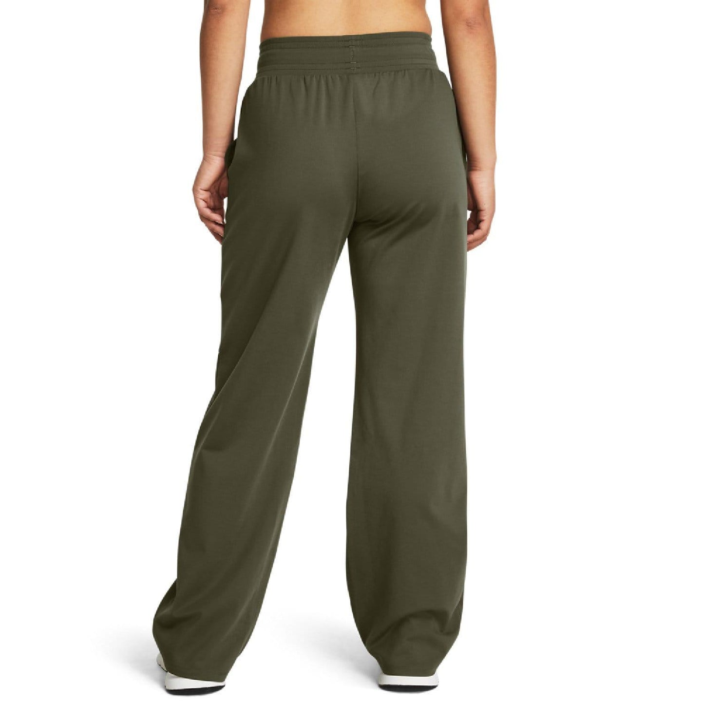 Green - Back - Under Armour Womens-Ladies Open Hem Jogging Bottoms