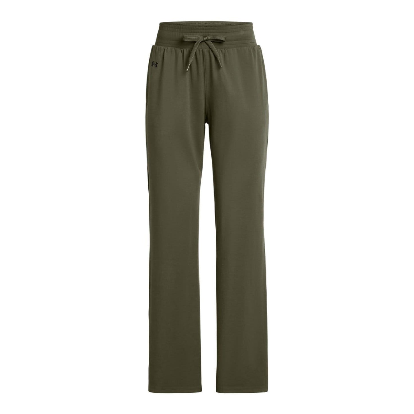 Green - Side - Under Armour Womens-Ladies Open Hem Jogging Bottoms