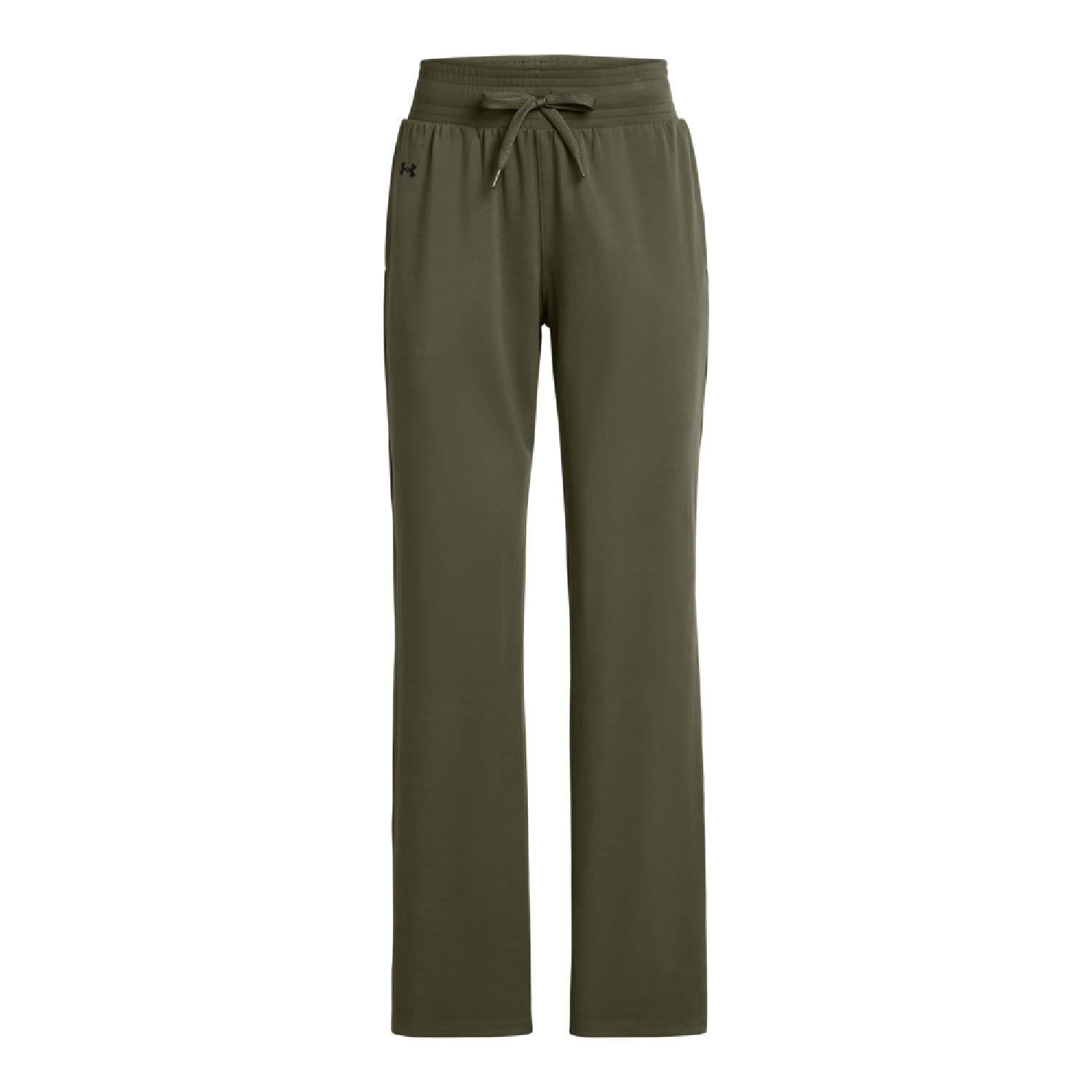 Green - Side - Under Armour Womens-Ladies Open Hem Jogging Bottoms