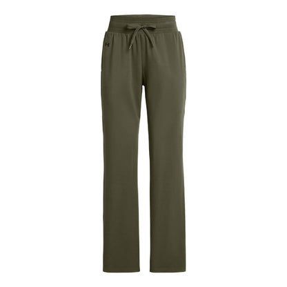 Green - Side - Under Armour Womens-Ladies Open Hem Jogging Bottoms