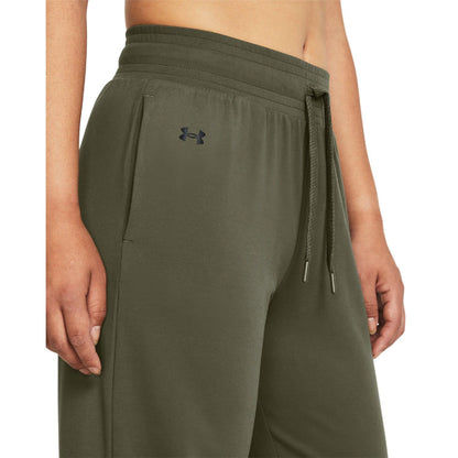 Green - Close up - Under Armour Womens-Ladies Open Hem Jogging Bottoms