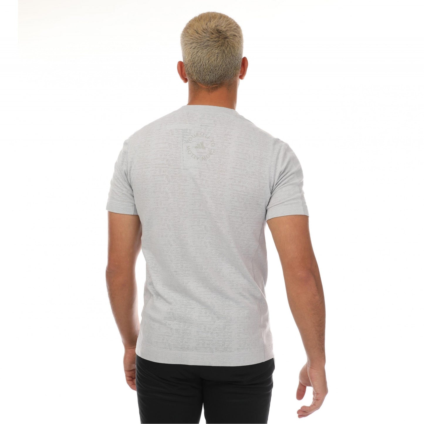 Grey - Back - Adidas Mens Yoga T-Shirt
