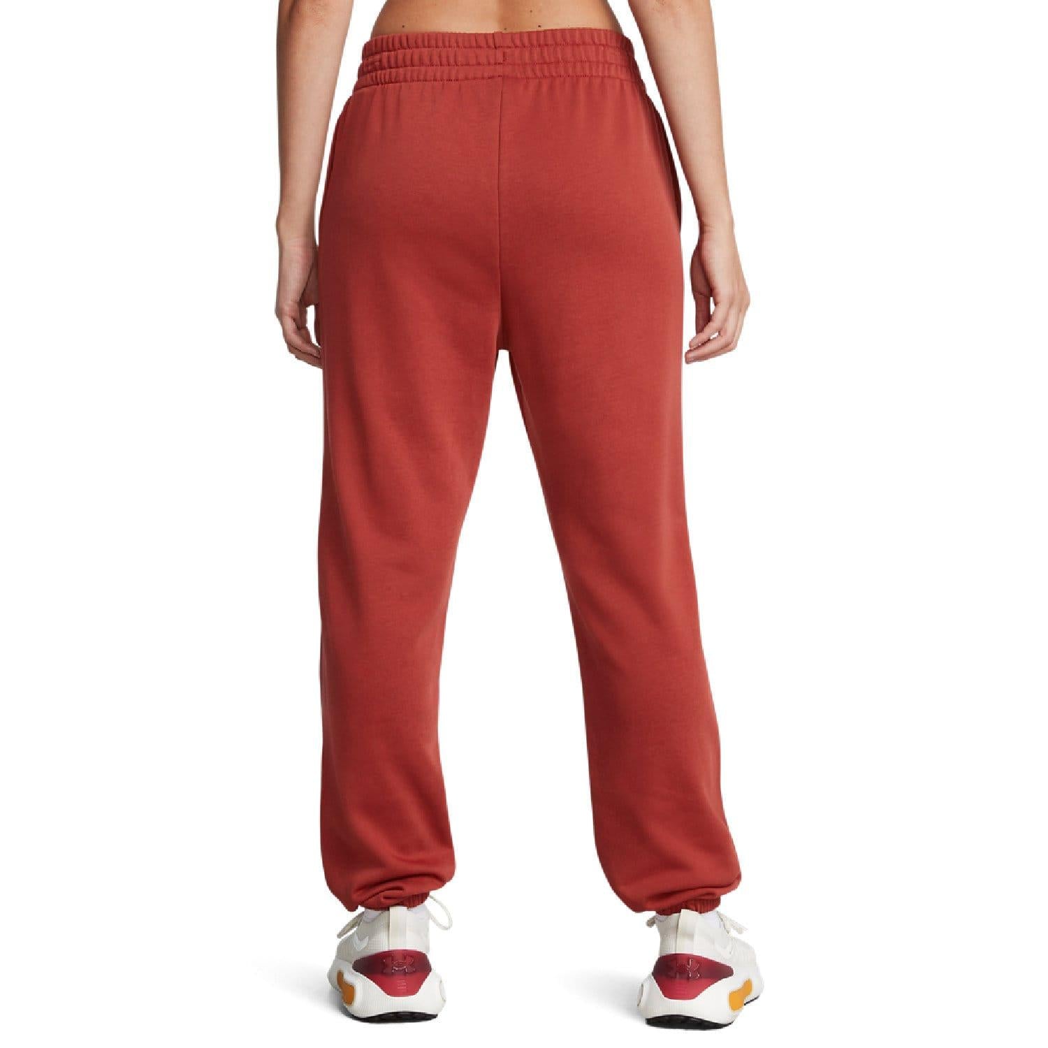 Orange - Back - Under Armour Womens-Ladies Rival Terry Jogging Bottoms