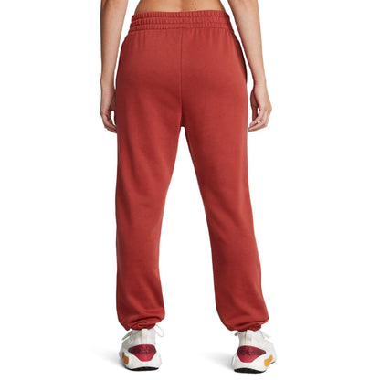 Orange - Back - Under Armour Womens-Ladies Rival Terry Jogging Bottoms