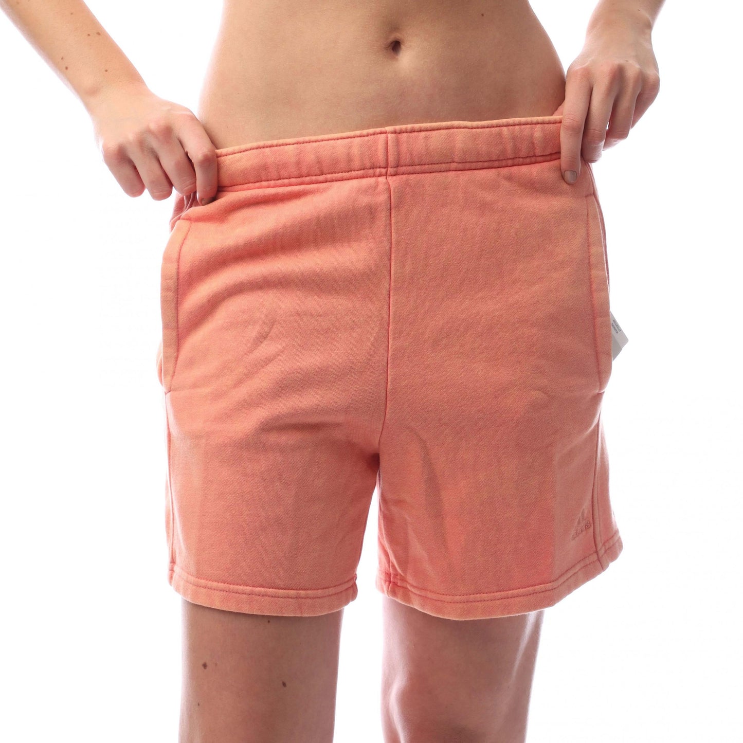 Peach - Front - Adidas Womens-Ladies Washed Plain Shorts