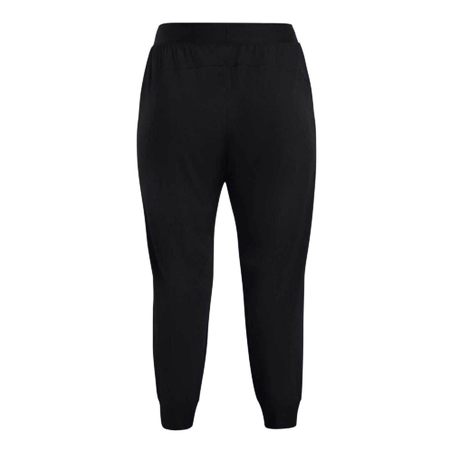 Black - Back - Under Armour Womens-Ladies Rival Woven High Rise Jogging Bottoms