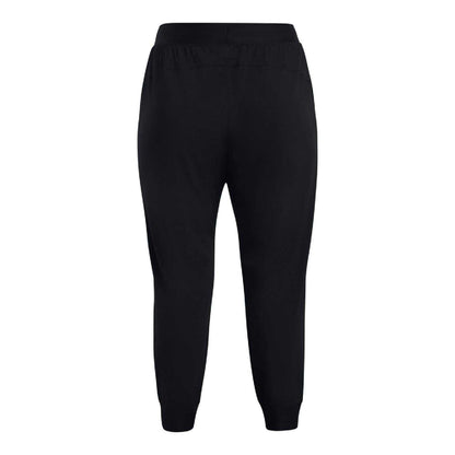 Black - Back - Under Armour Womens-Ladies Rival Woven High Rise Jogging Bottoms