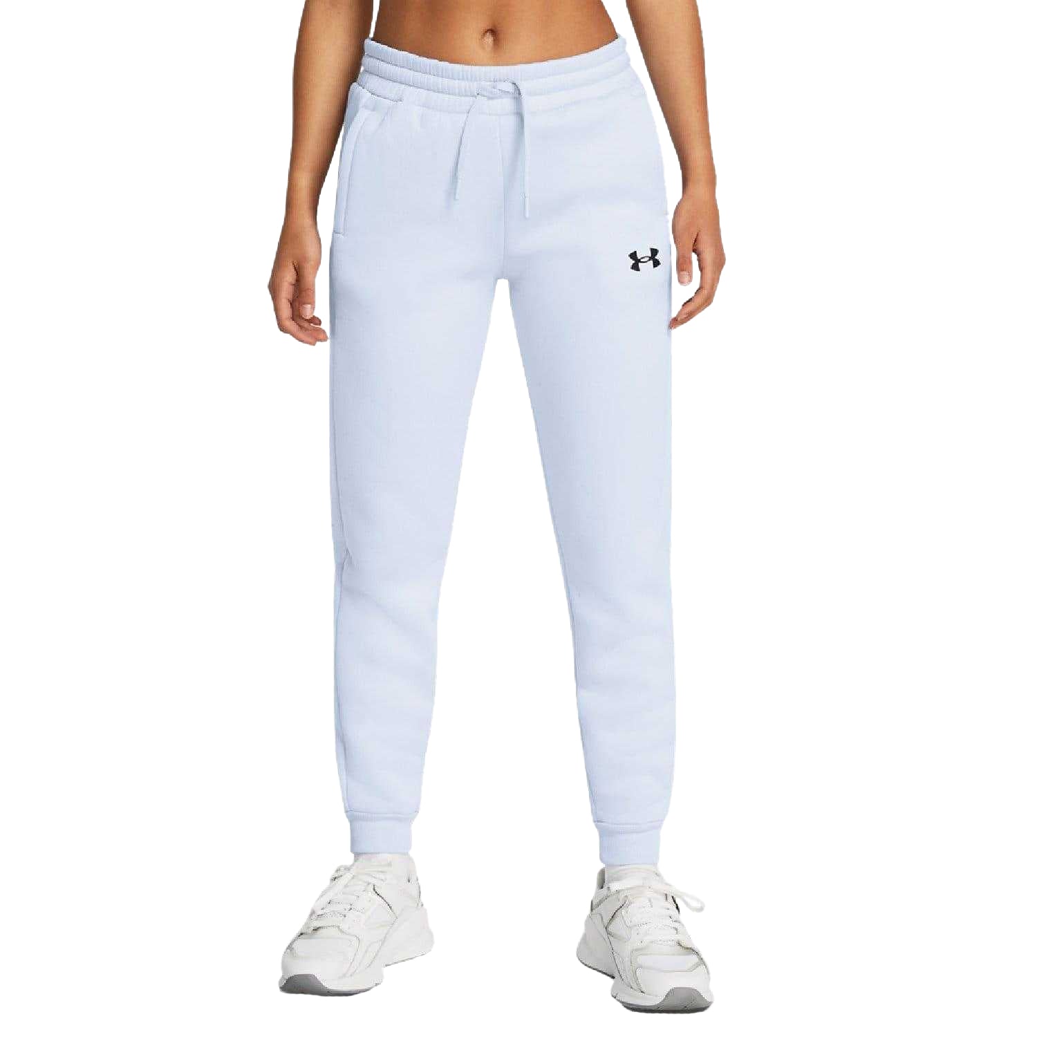 Blue - Side - Under Armour Womens-Ladies Fleece Jogging Bottoms