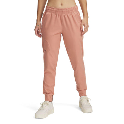 Pink - Front - Under Armour Womens-Ladies Unstoppable Jogging Bottoms