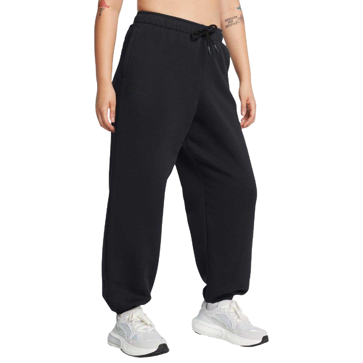 Black - Lifestyle - Under Armour Womens-Ladies Wordmarks Fleece Icon Oversized Jogging Bottoms