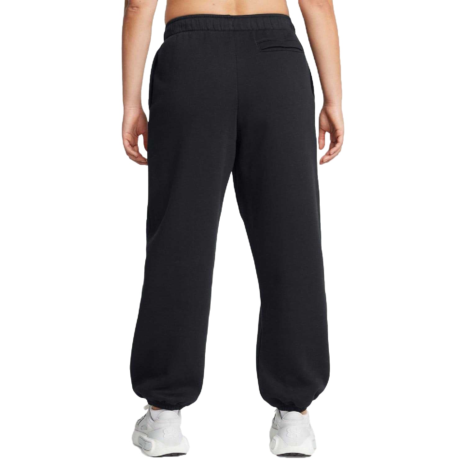 Black - Pack Shot - Under Armour Womens-Ladies Wordmarks Fleece Icon Oversized Jogging Bottoms
