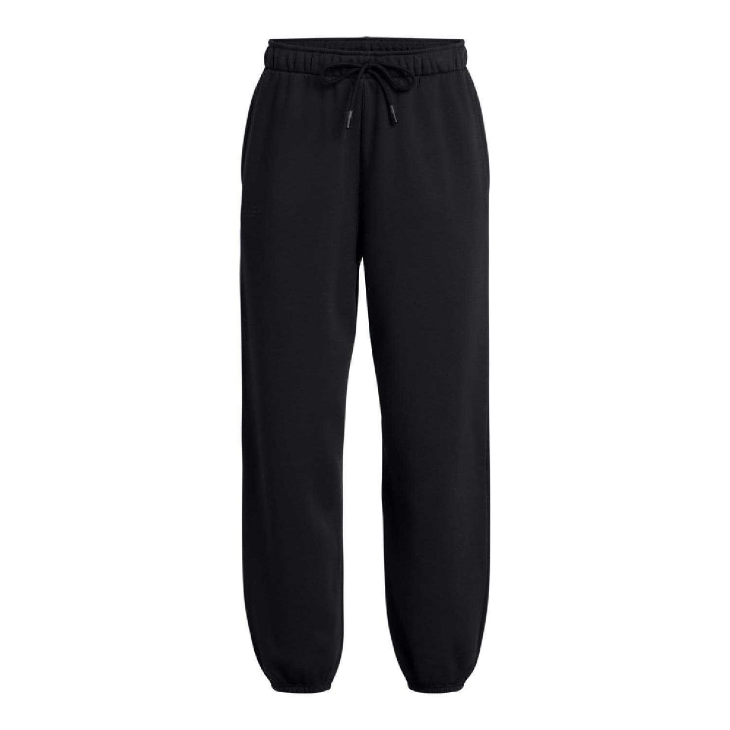 Black - Front - Under Armour Womens-Ladies Wordmarks Fleece Icon Oversized Jogging Bottoms