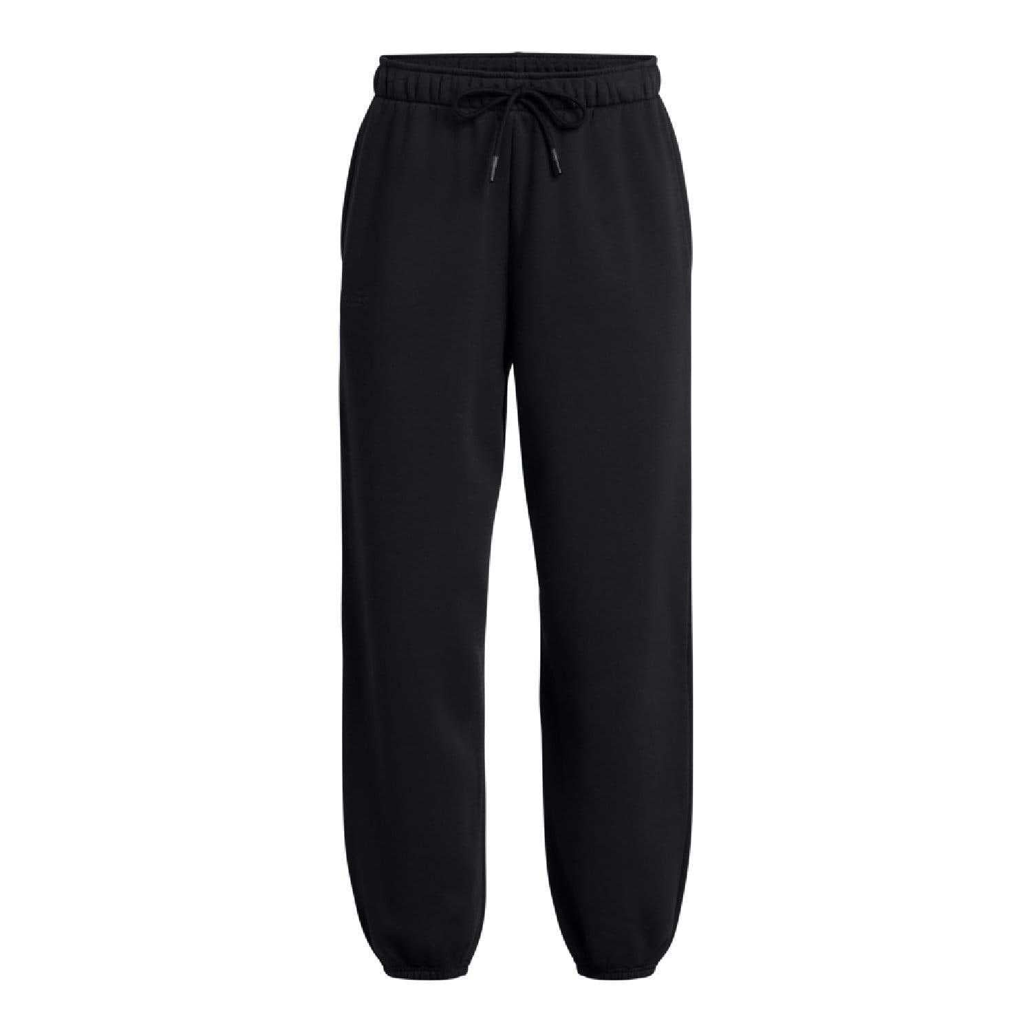 Black - Front - Under Armour Womens-Ladies Wordmarks Fleece Icon Oversized Jogging Bottoms