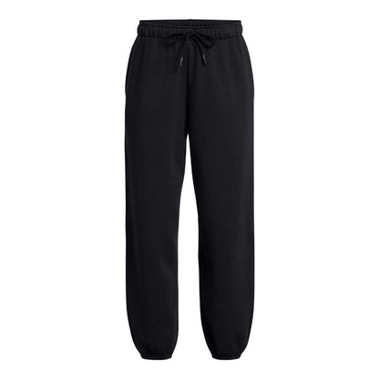 Black - Front - Under Armour Womens-Ladies Wordmarks Fleece Icon Oversized Jogging Bottoms