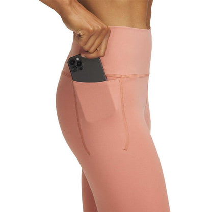Pink - Side - Under Armour Womens-Ladies Meridian Ankle Length Leggings