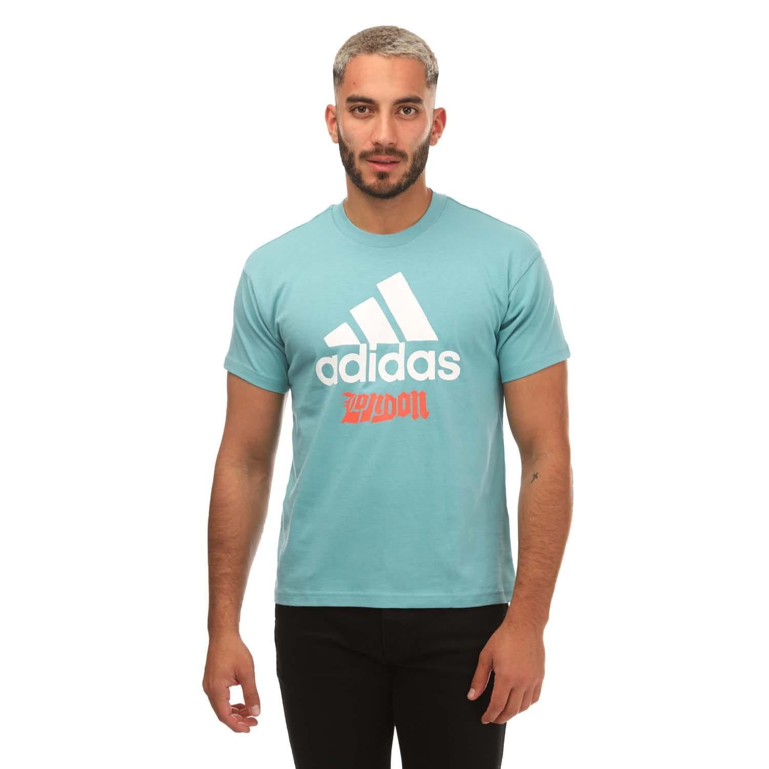 Blue - Front - Adidas Mens Graphic T-Shirt