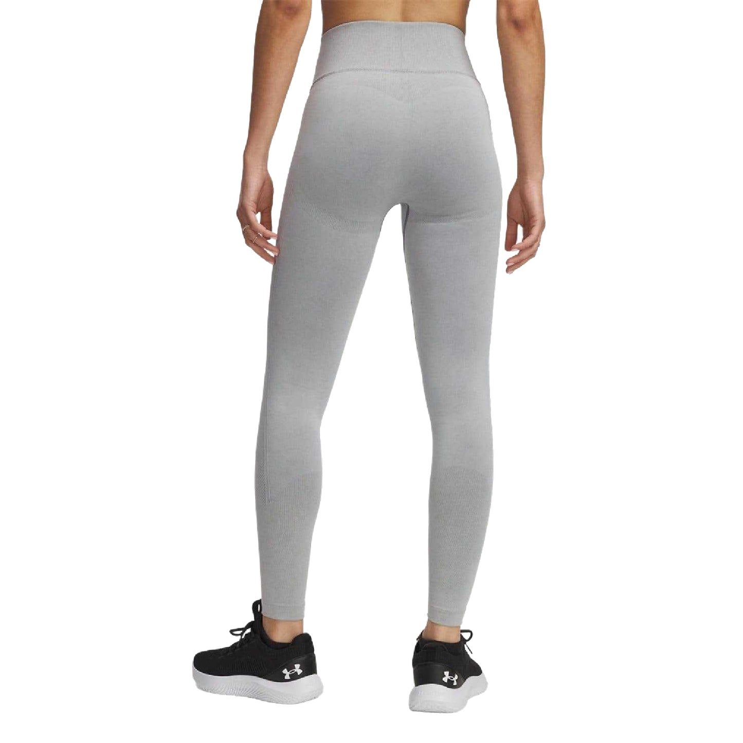 Black - Back - Under Armour Womens-Ladies Washed Seamless Ankle Length Leggings