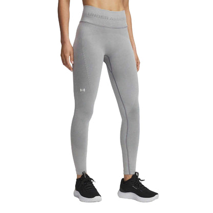 Black - Front - Under Armour Womens-Ladies Washed Seamless Ankle Length Leggings