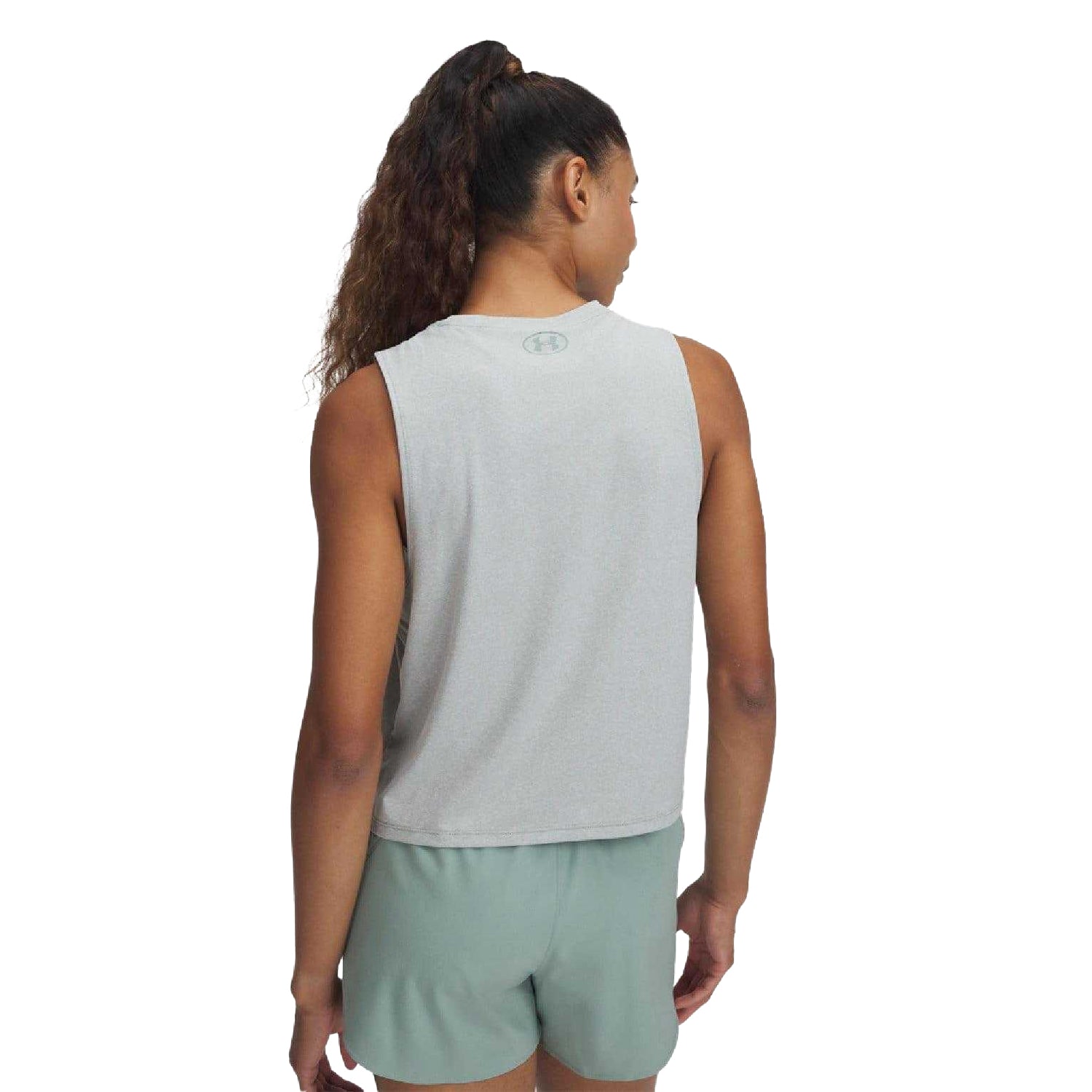 Green - Back - Under Armour Womens-Ladies Vanish Energy Cropped Tank Top