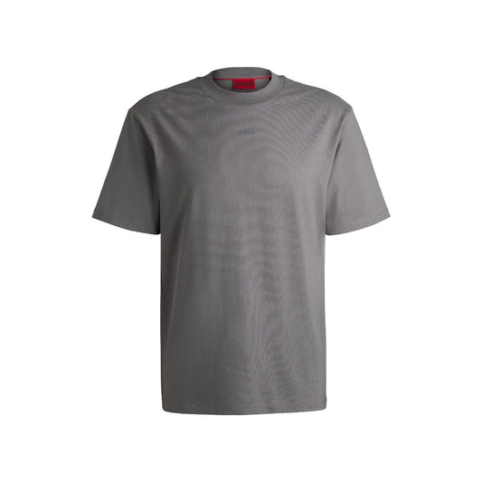 Grey - Front - Hugo Mens Dapolino Printed Logo T-Shirt