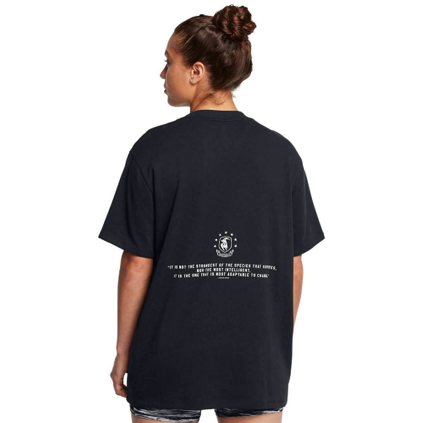 Black - Back - Under Armour Womens-Ladies Project Rock T-Shirt