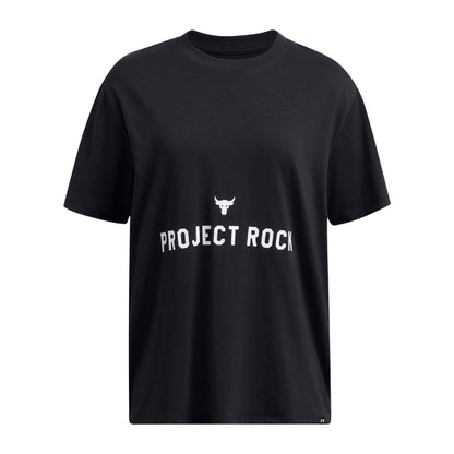 Black - Side - Under Armour Womens-Ladies Project Rock T-Shirt