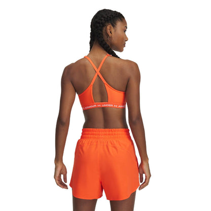 Orange - Back - Under Armour Womens-Ladies Cross Back Sports Bra