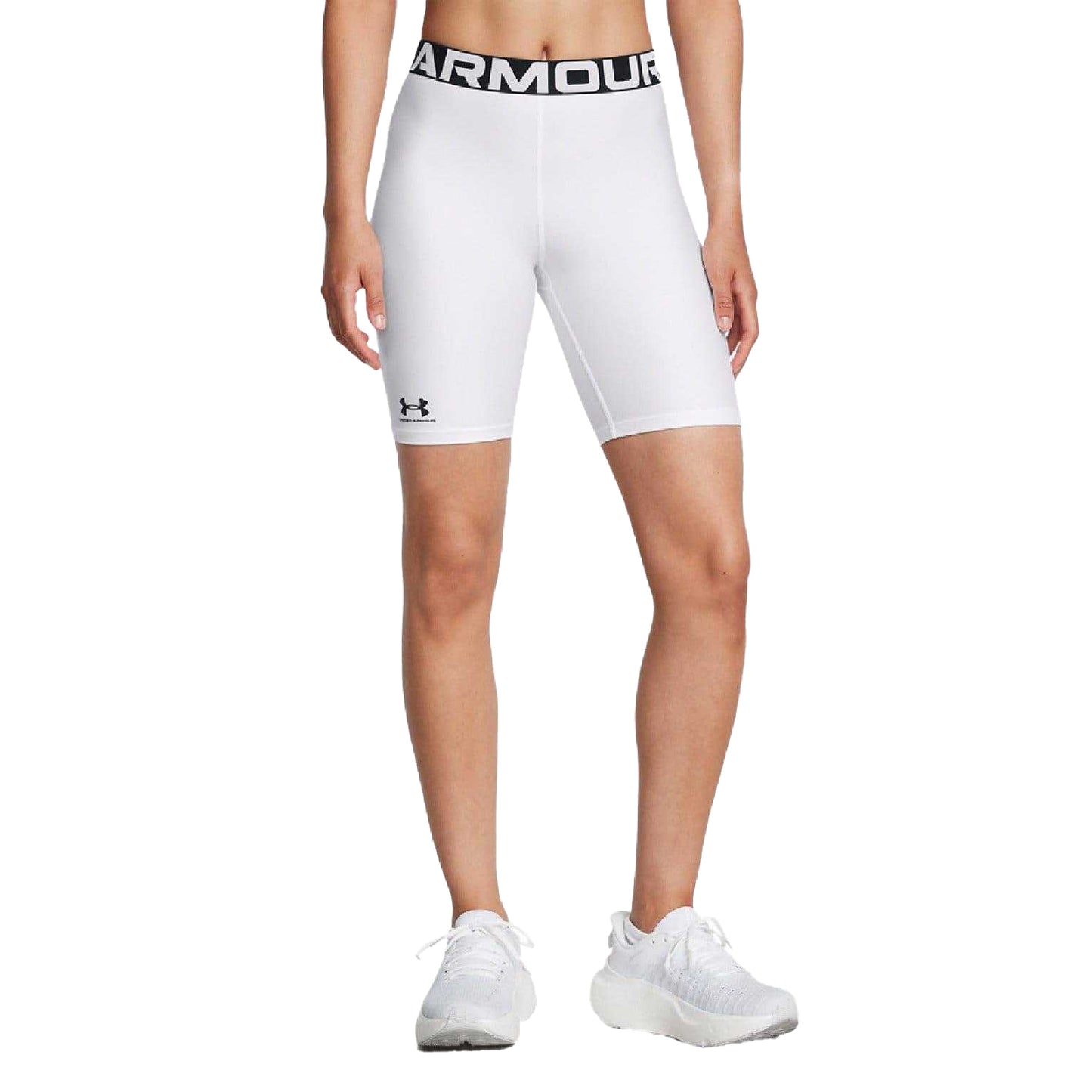 White - Side - Under Armour Womens-Ladies HeatGear Shorts