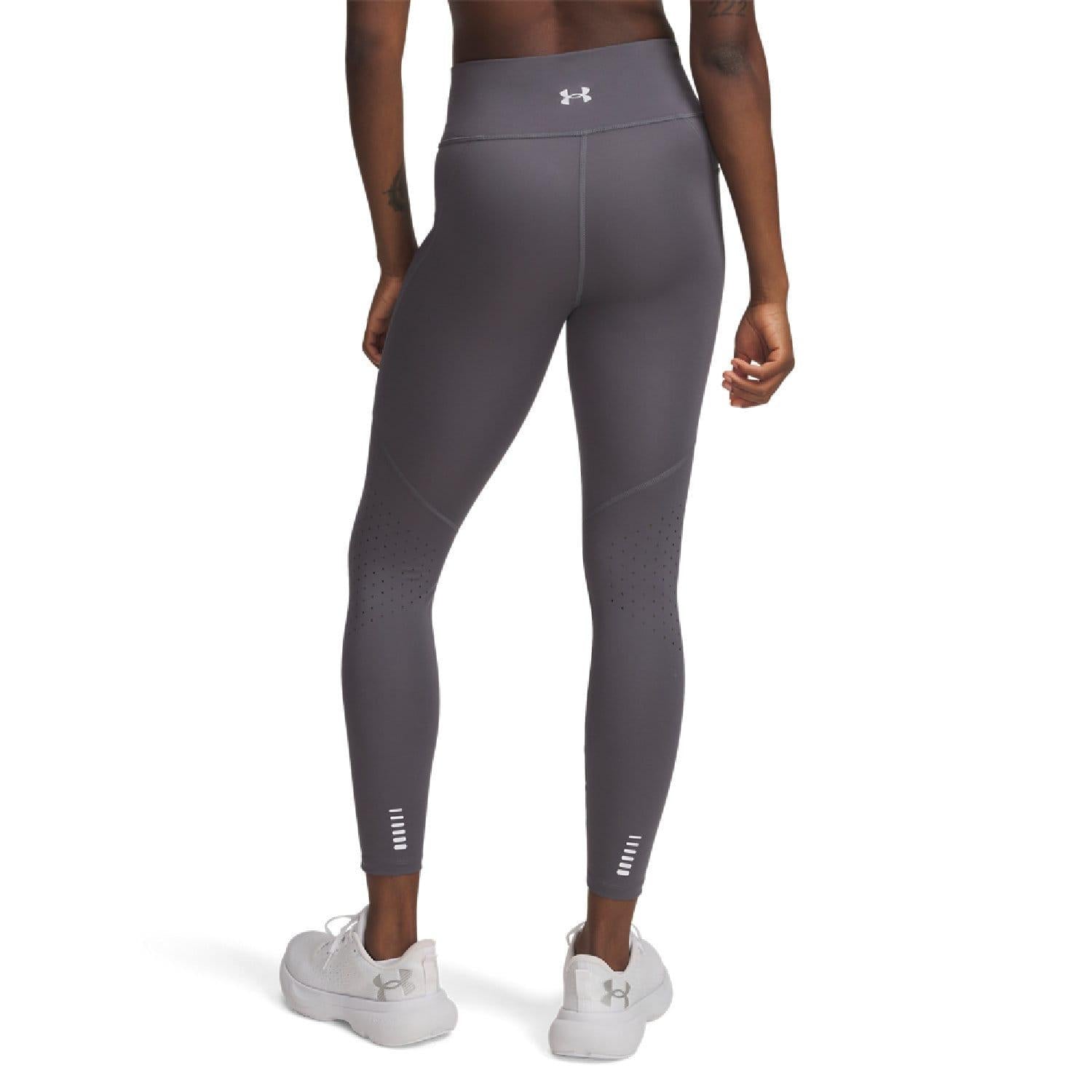 Grey - Back - Under Armour Womens-Ladies Ankle Length Running Leggings