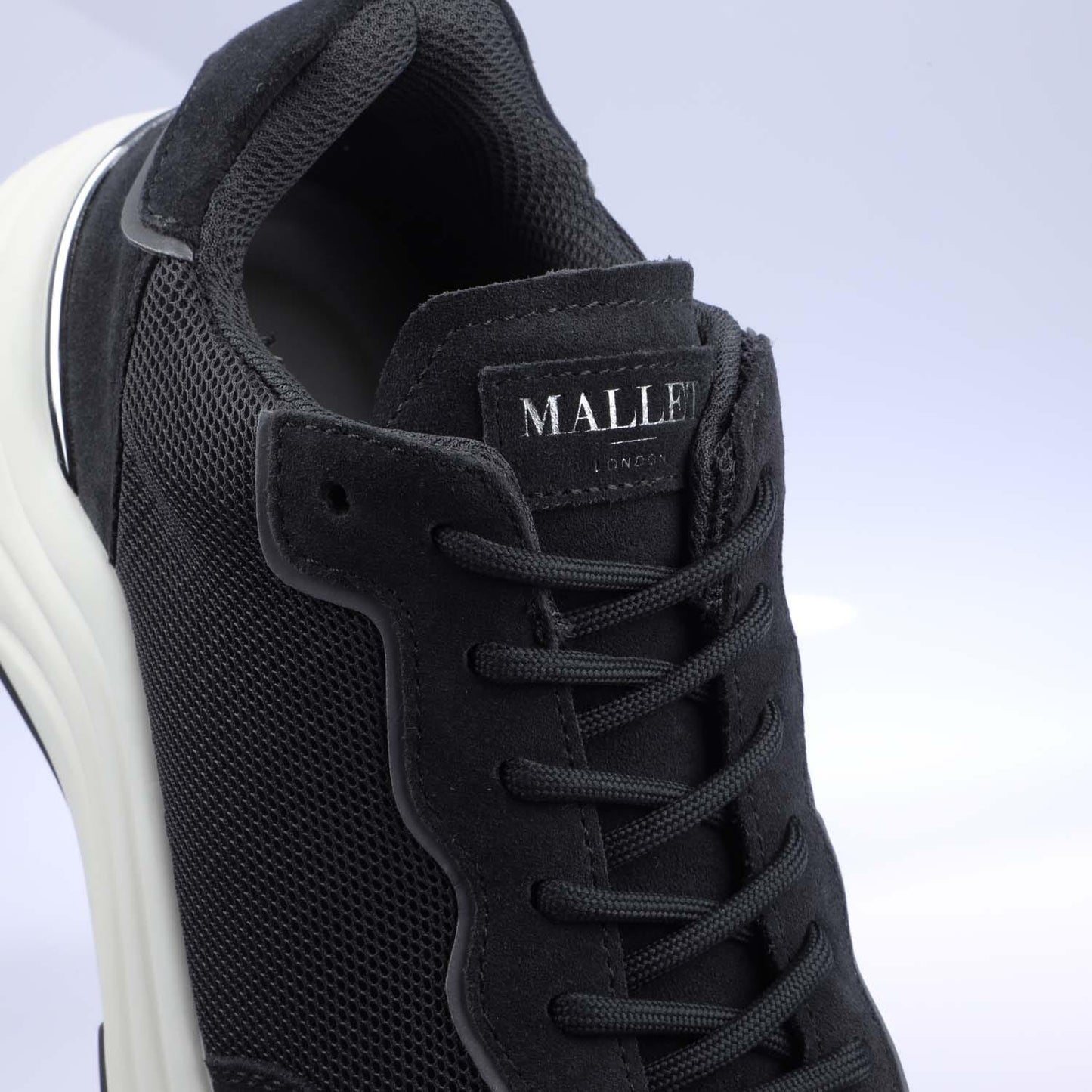 Grey - Pack Shot - Mallet Womens-Ladies Packington Leather Trainers