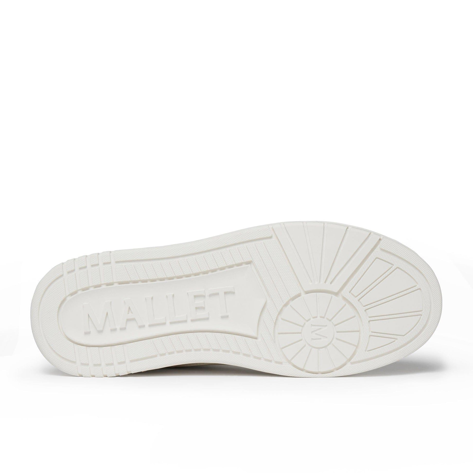 White - Side - Mallet Mens Compton Leather Trainers