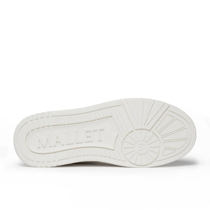 White - Side - Mallet Mens Compton Leather Trainers