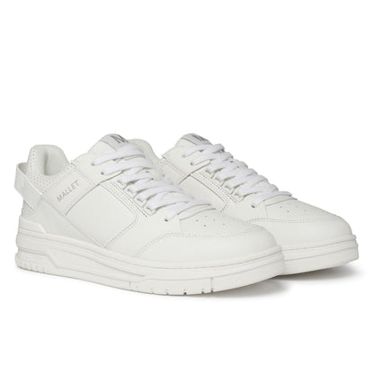 White - Front - Mallet Mens Compton Leather Trainers