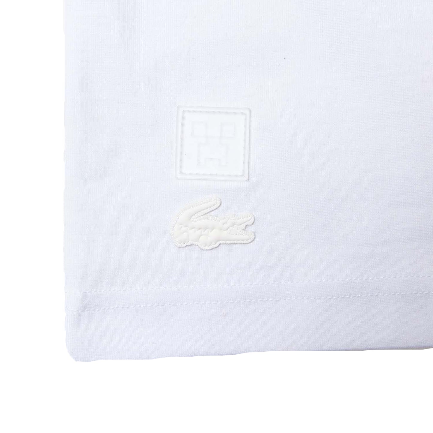 White - Side - Lacoste Unisex Adult x Minecraft Print T-Shirt