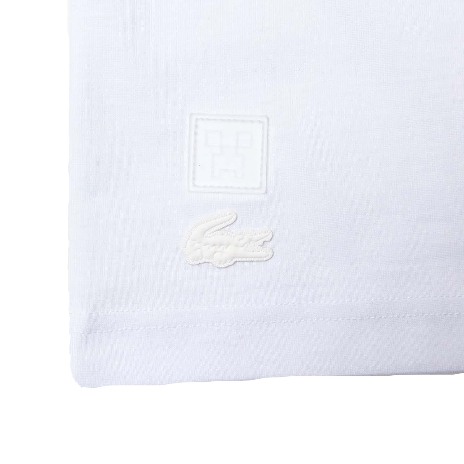 White - Side - Lacoste Unisex Adult x Minecraft Print T-Shirt