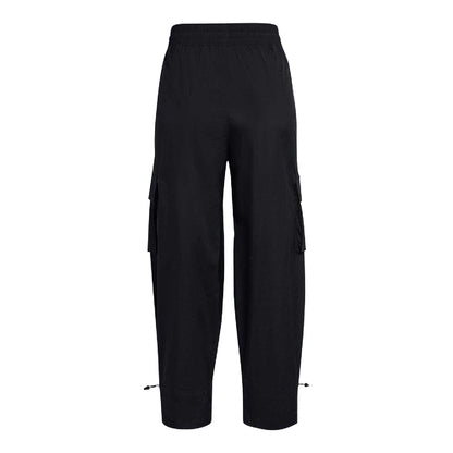 Black - Back - Under Armour Womens-Ladies Woven Cargo Trousers