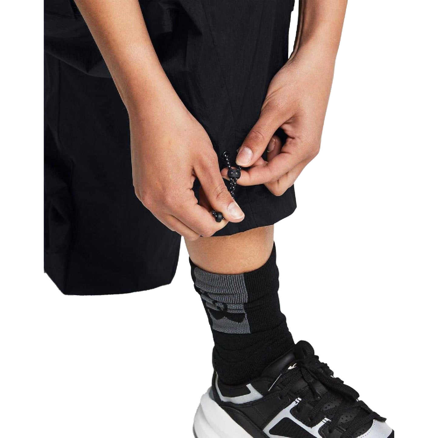 Black - Pack Shot - Under Armour Womens-Ladies Woven Cargo Trousers