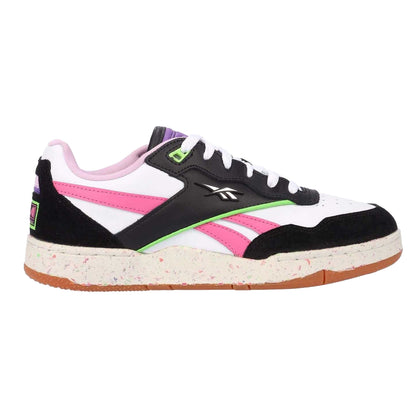Black-Pink - Side - Reebok Mens BB 4000 II Leather Trainers