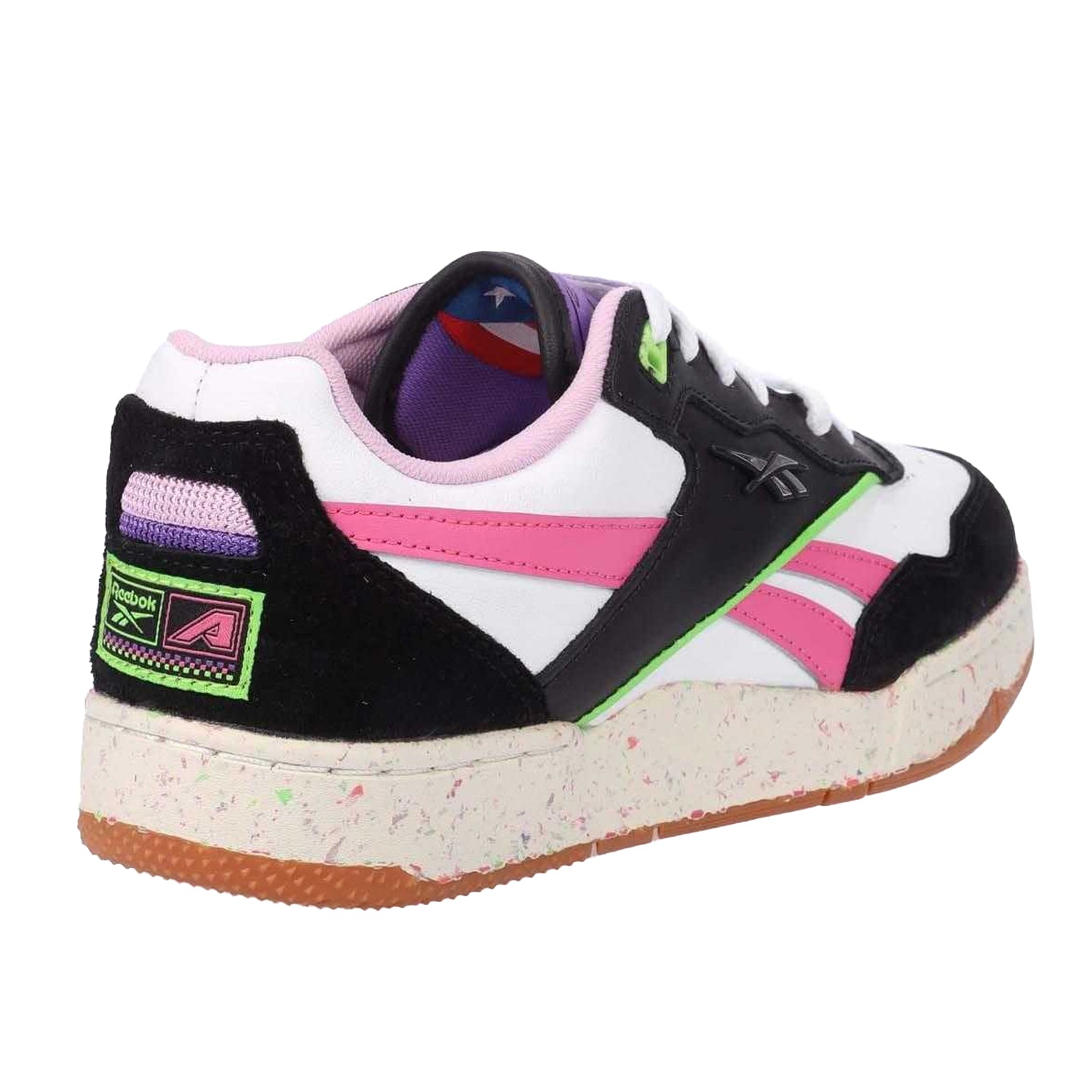Black-Pink - Pack Shot - Reebok Mens BB 4000 II Leather Trainers